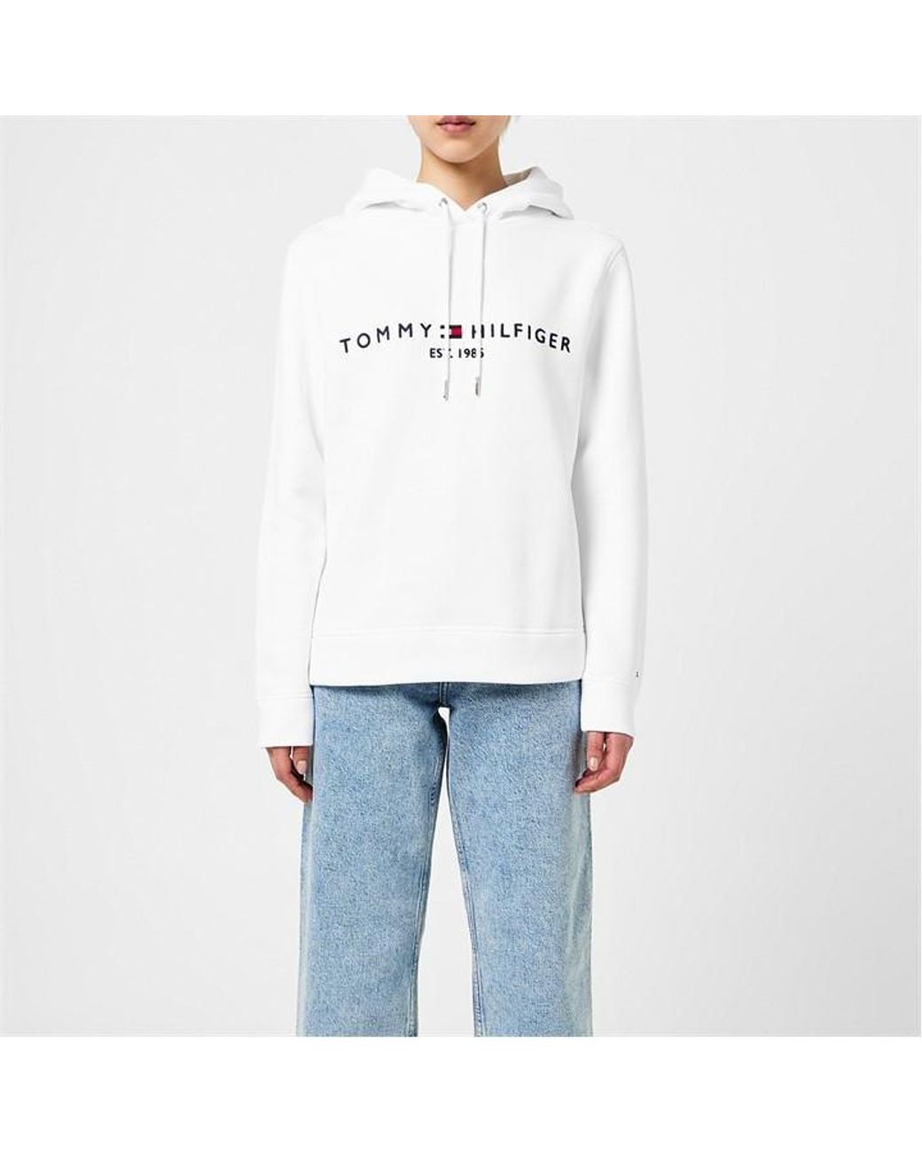 Tommy Hilfiger White Essential Hilfiger Hoodie