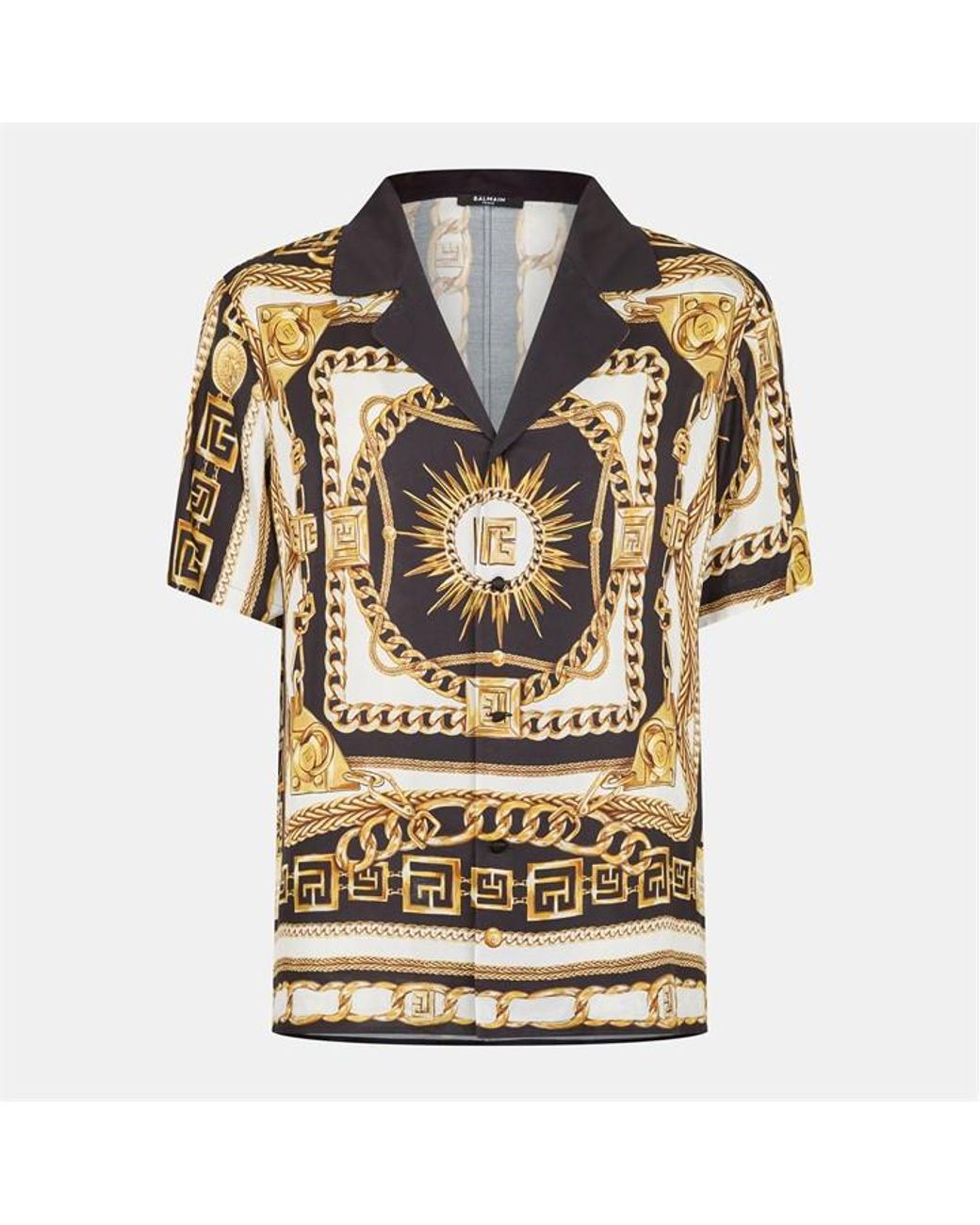 Balmain Multicolor Patterned Short Sleeve Shirt for men