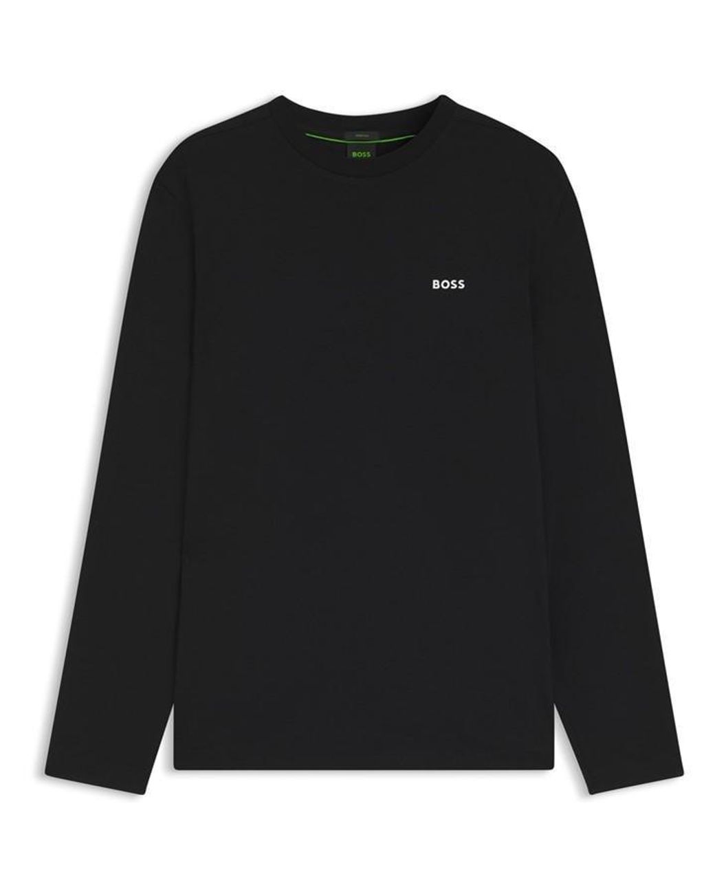 Boss Black Long Sleeve T-Shirt With Iconic Logo Detail for men