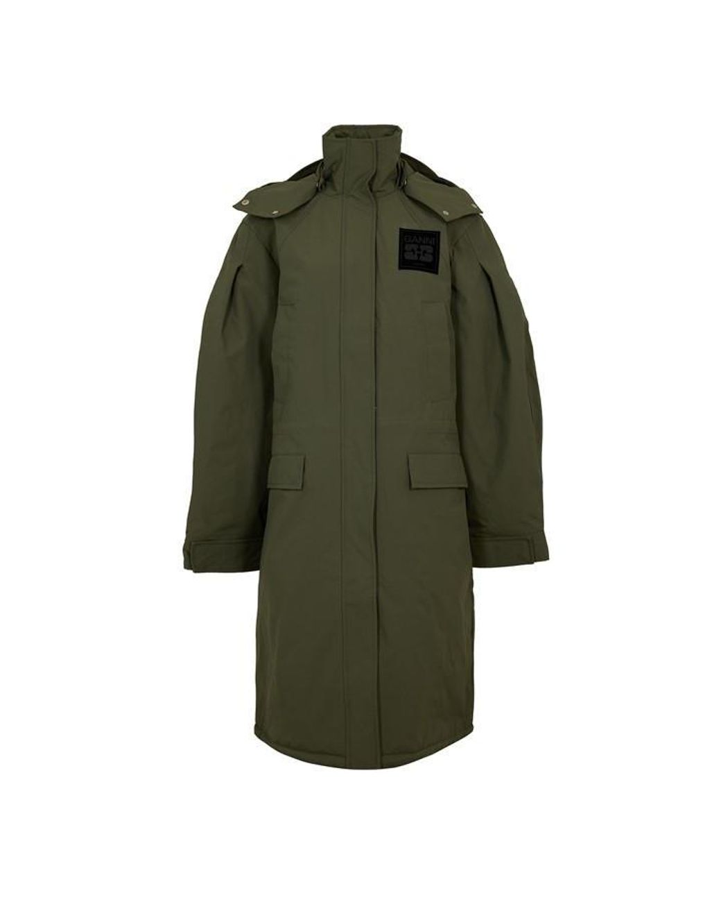 Ganni Green Ripstop Parka