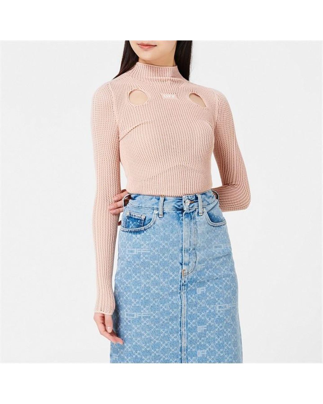 Off-White c/o Virgil Abloh Blue Off Meteor Knit Top