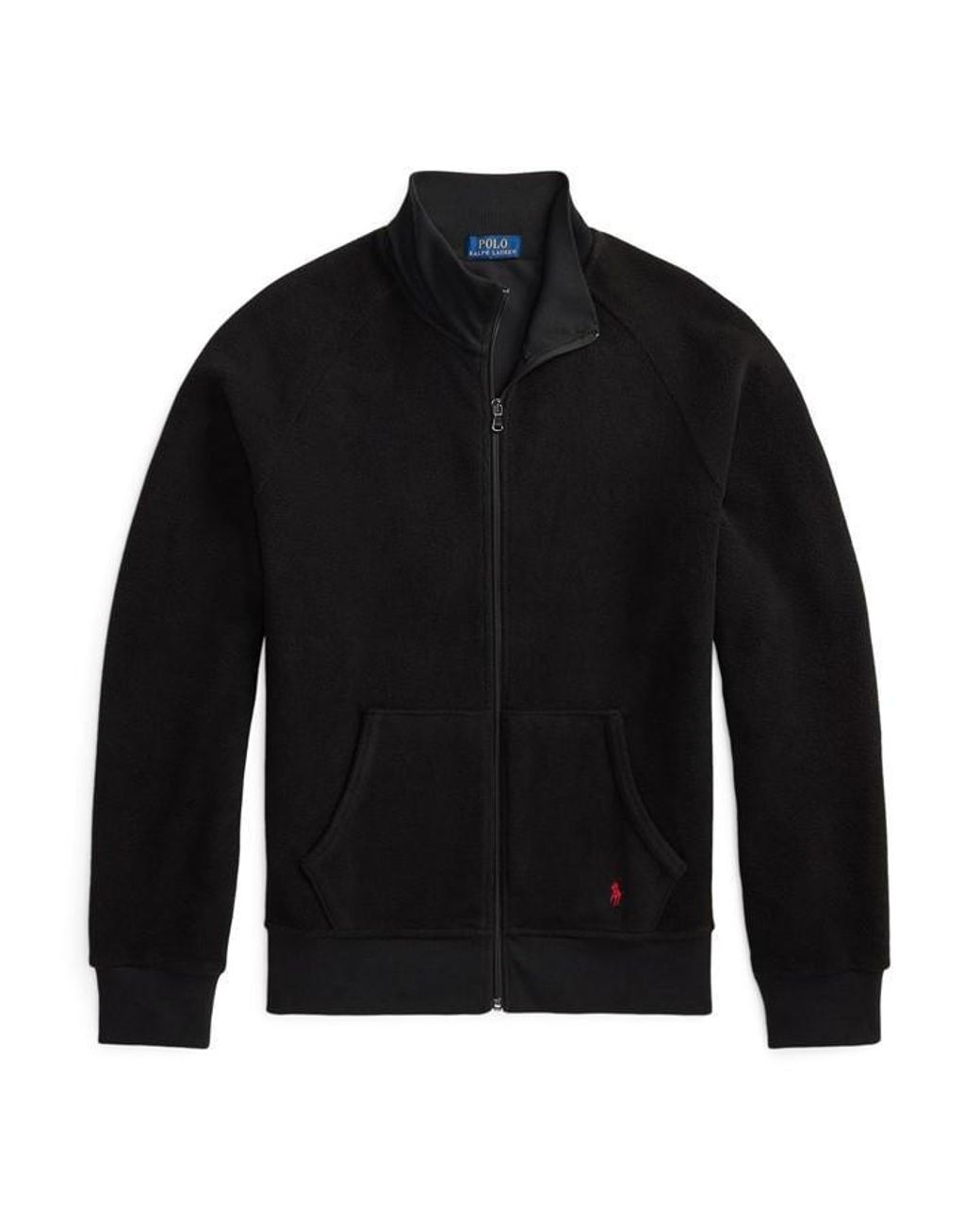 Polo Ralph Lauren Black Lounge Full-Zip Mock Neck Top for men