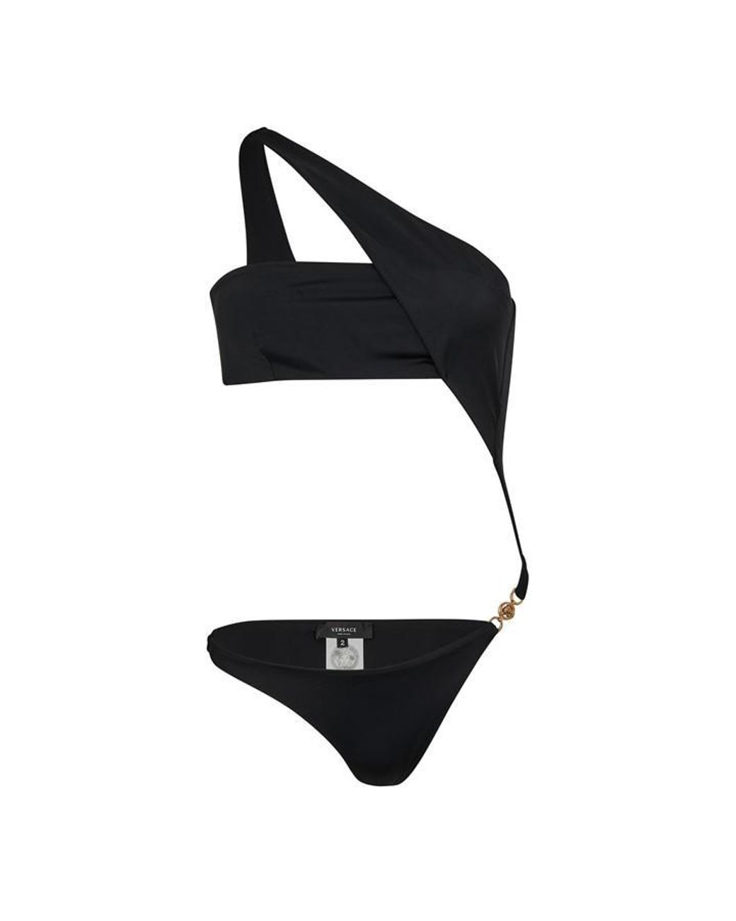 Versace Black Cutout Plunge Swimsuit