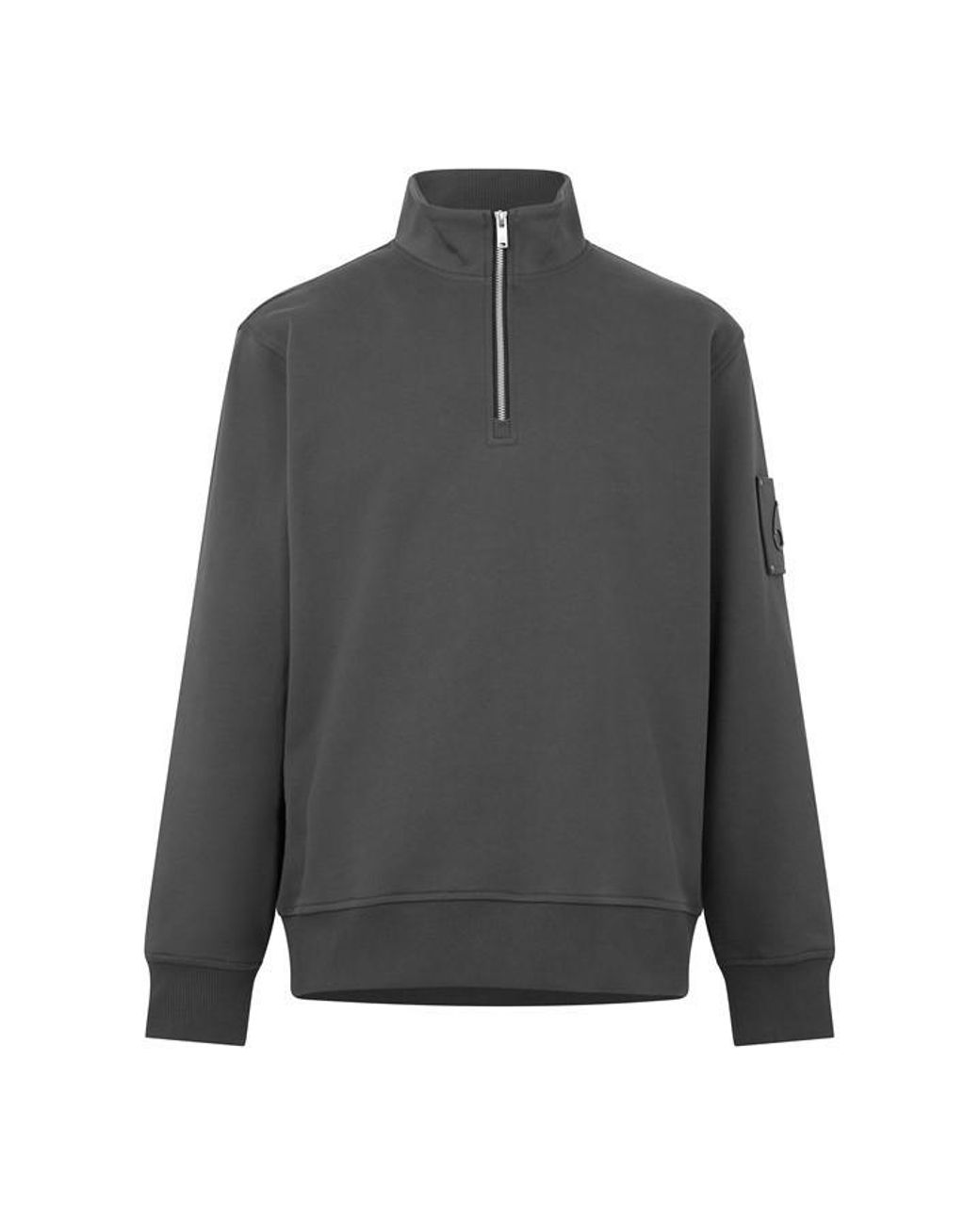 Moose Knuckles Gray Mk Sweat 1/4 Zip Hartsfield for men