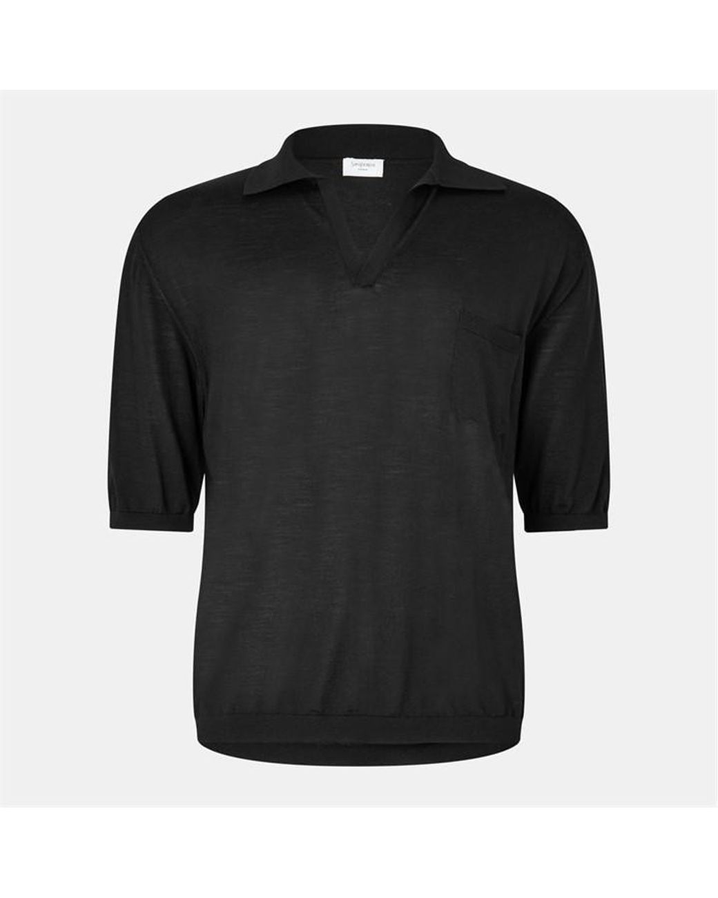 Saint Laurent Black Wool Polo Shirt for men