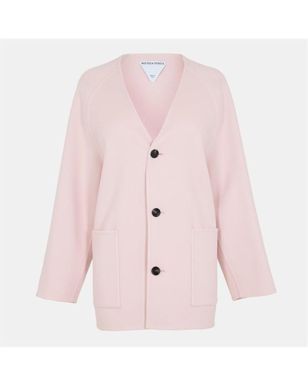 Bottega Veneta Pink Wool And Cashmere Long Sleeve Overcoat