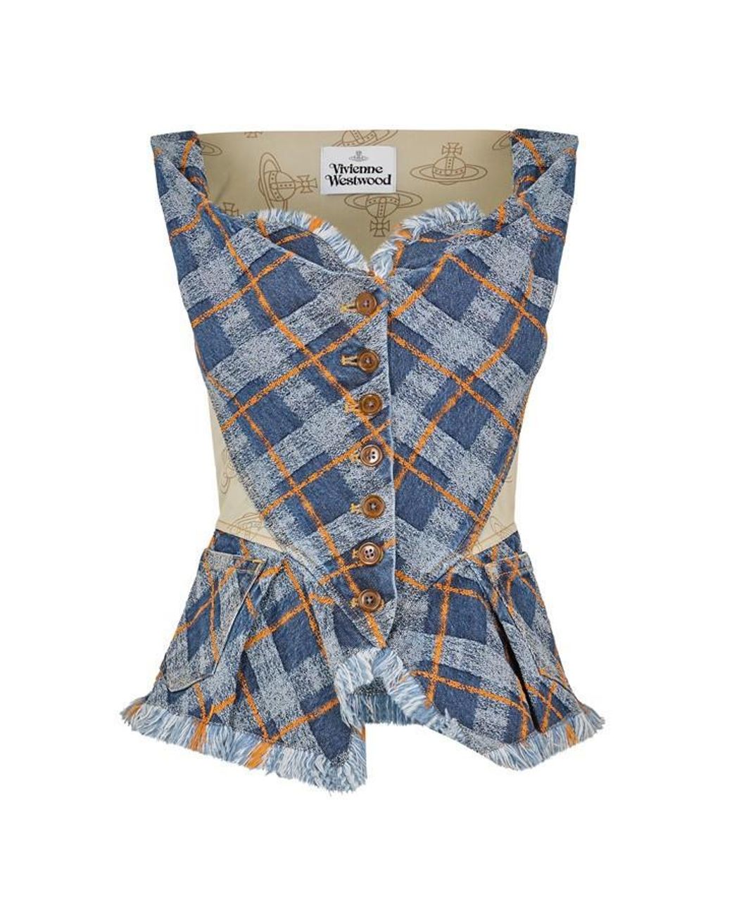 Vivienne Westwood Blue A Plaid Print Vest