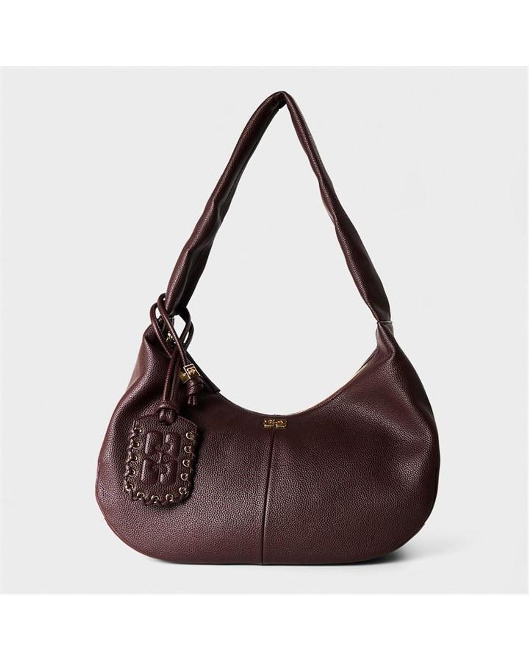 Ganni Purple Hobo Medium Crossbody Bag