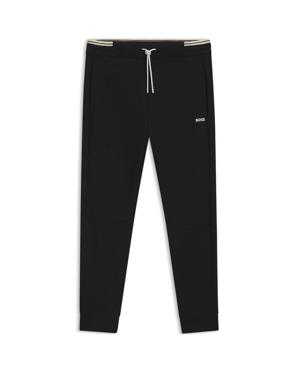 Boss Black Soft Cotton-Blend Jogging Bottoms for men