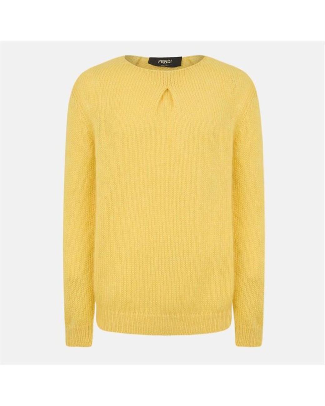 Fendi Yellow Mohair Jumper for men
