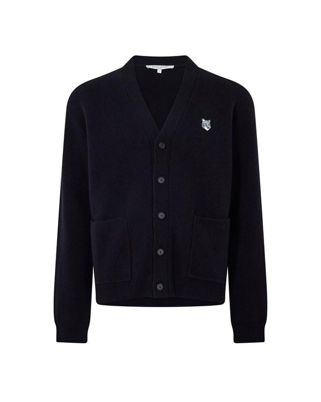 Maison Kitsuné Blue Fox Hood Milano Lamb Cardigan for men