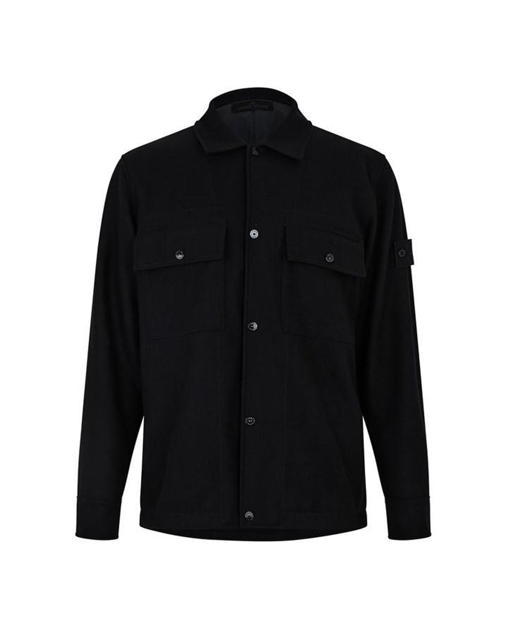 Stone Island Ghost Ghost Overshirt in Black for Men | Lyst UK