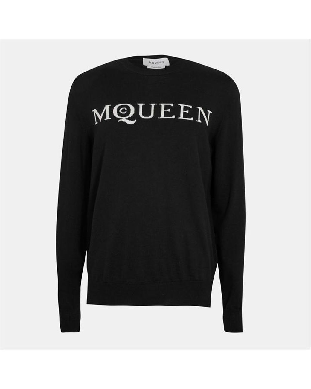 McQueen Black Crew Neck Jumper for men