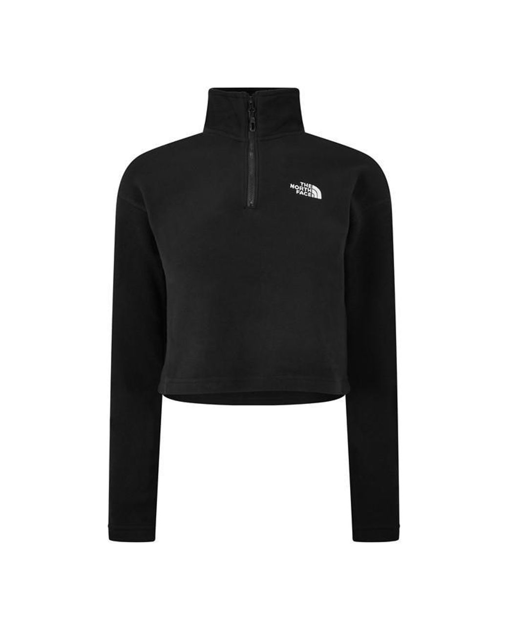 The North Face Black Glacier Quarter-Zip Crop Fleece Top