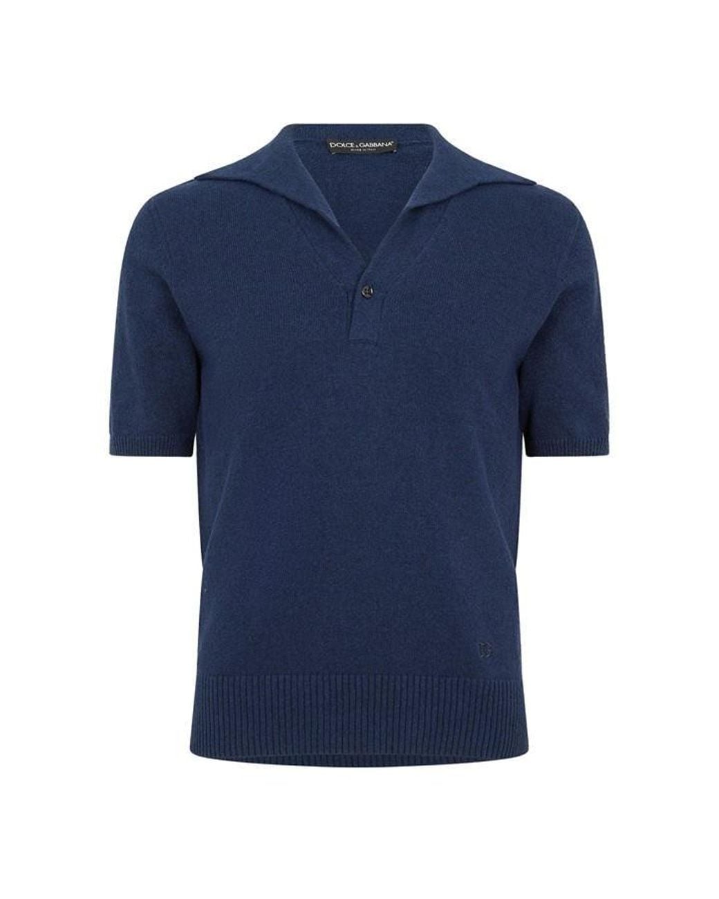 Dolce & Gabbana Blue Short Sleeve Polo Shirt for men