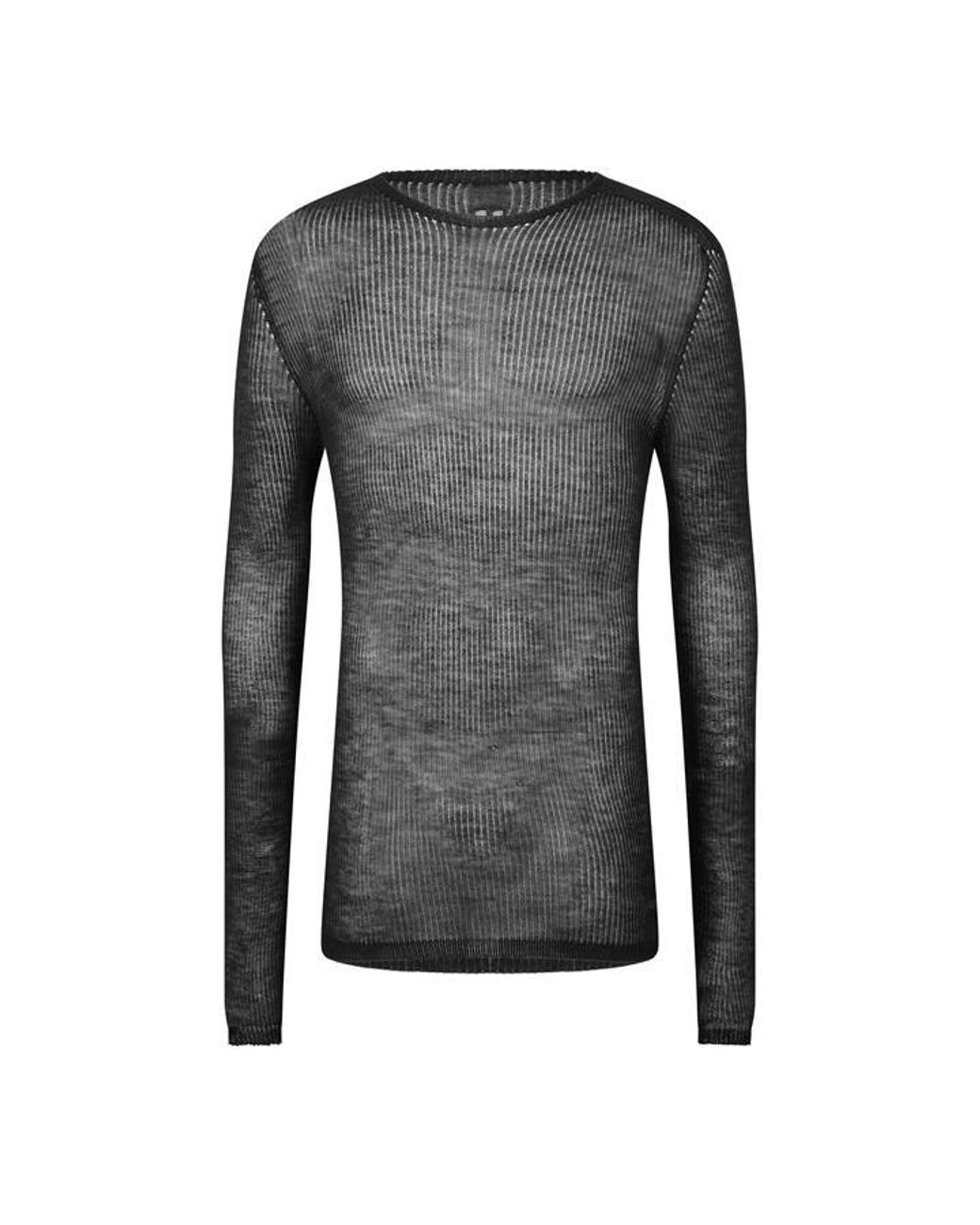 Rick Owens Gray Dennis Knitted Crew Neck Jumper for men