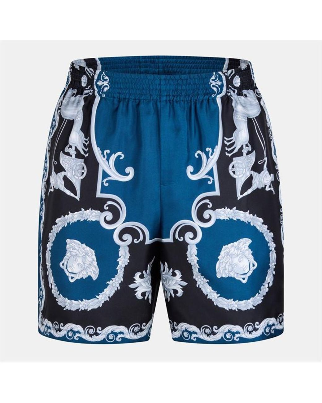 Versace Black Woven Tracksuit Shorts for men