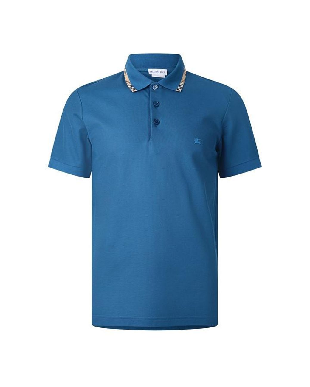 Burberry Blue Short Sleeve Polo Shirt for men
