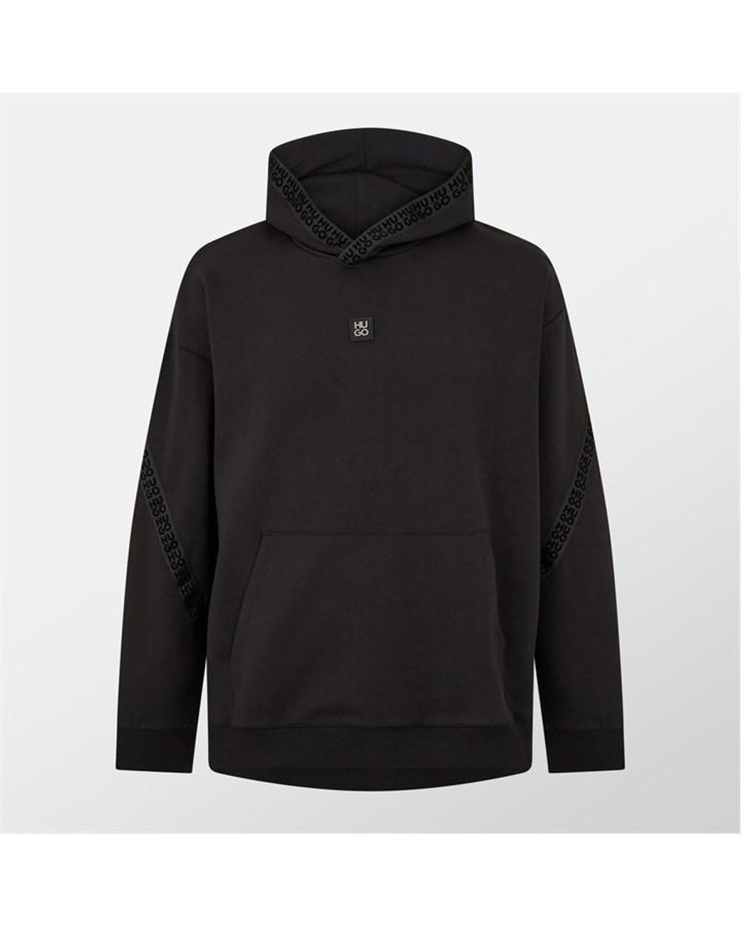 HUGO Black Logo Hoodie for men