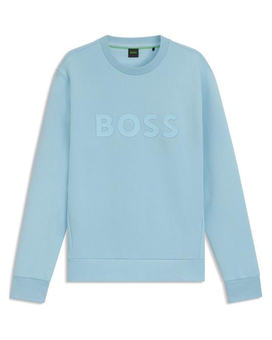 Boss Blue Stretch Cotton Logo Sweatshirt for men
