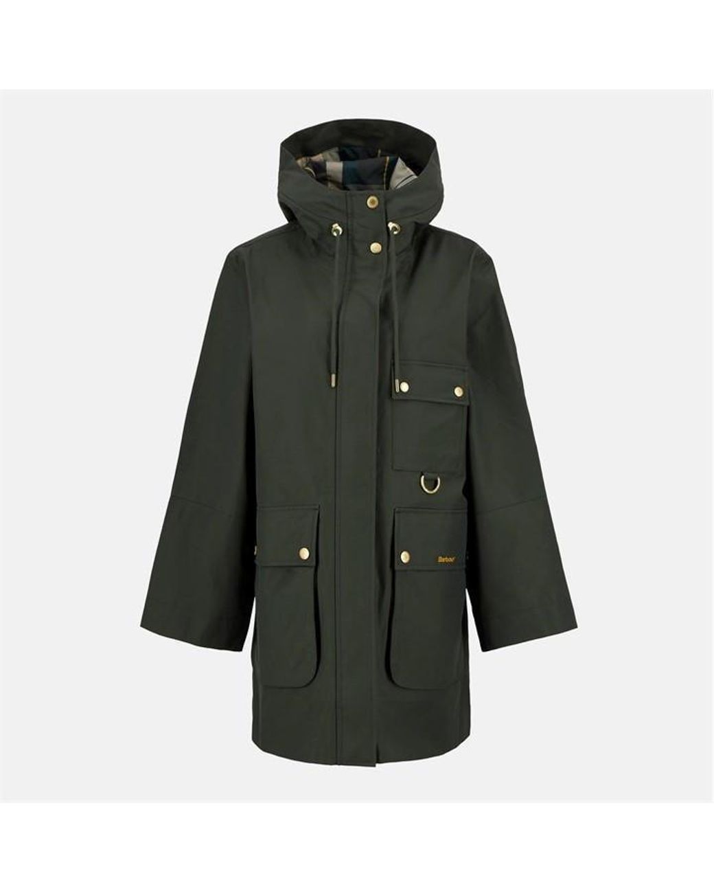 Barbour Green Arla Waterproof Hooded Long Sleeve Rain Anorak