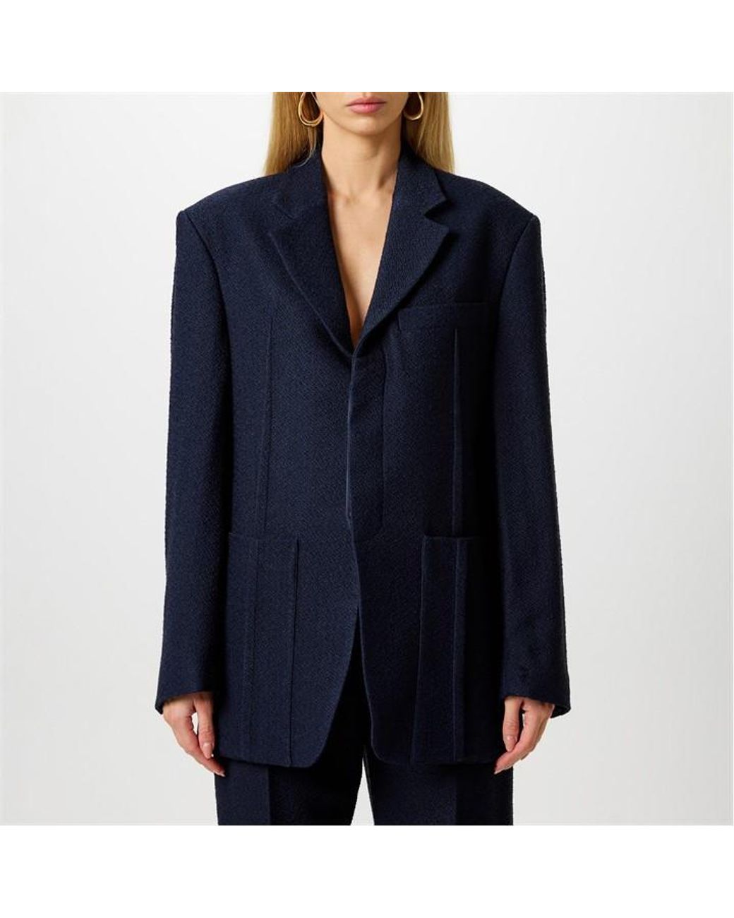 Jacquemus Blue Le Veste D'Homme Oversized Wool Long Sleeve Blazer