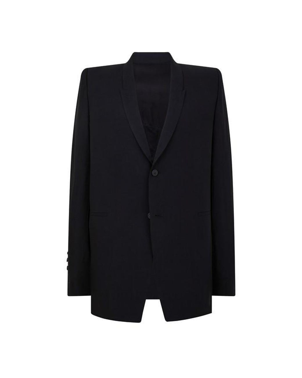 Rick Owens Black Hollywood Dirt Virgin Wool Long Sleeve Tailored Blazer for men