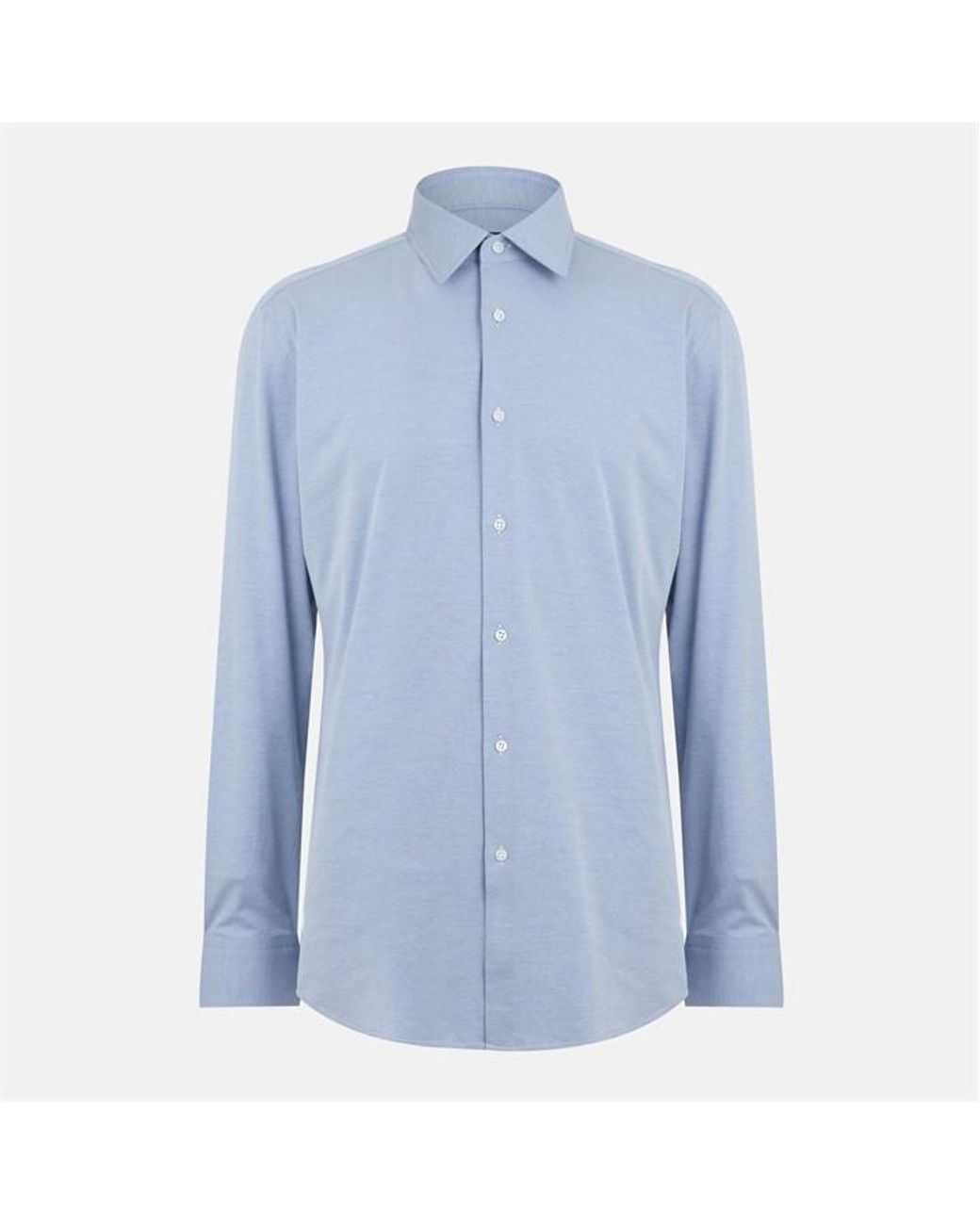 Boss Blue Plain Long-Sleeve Shirt for men