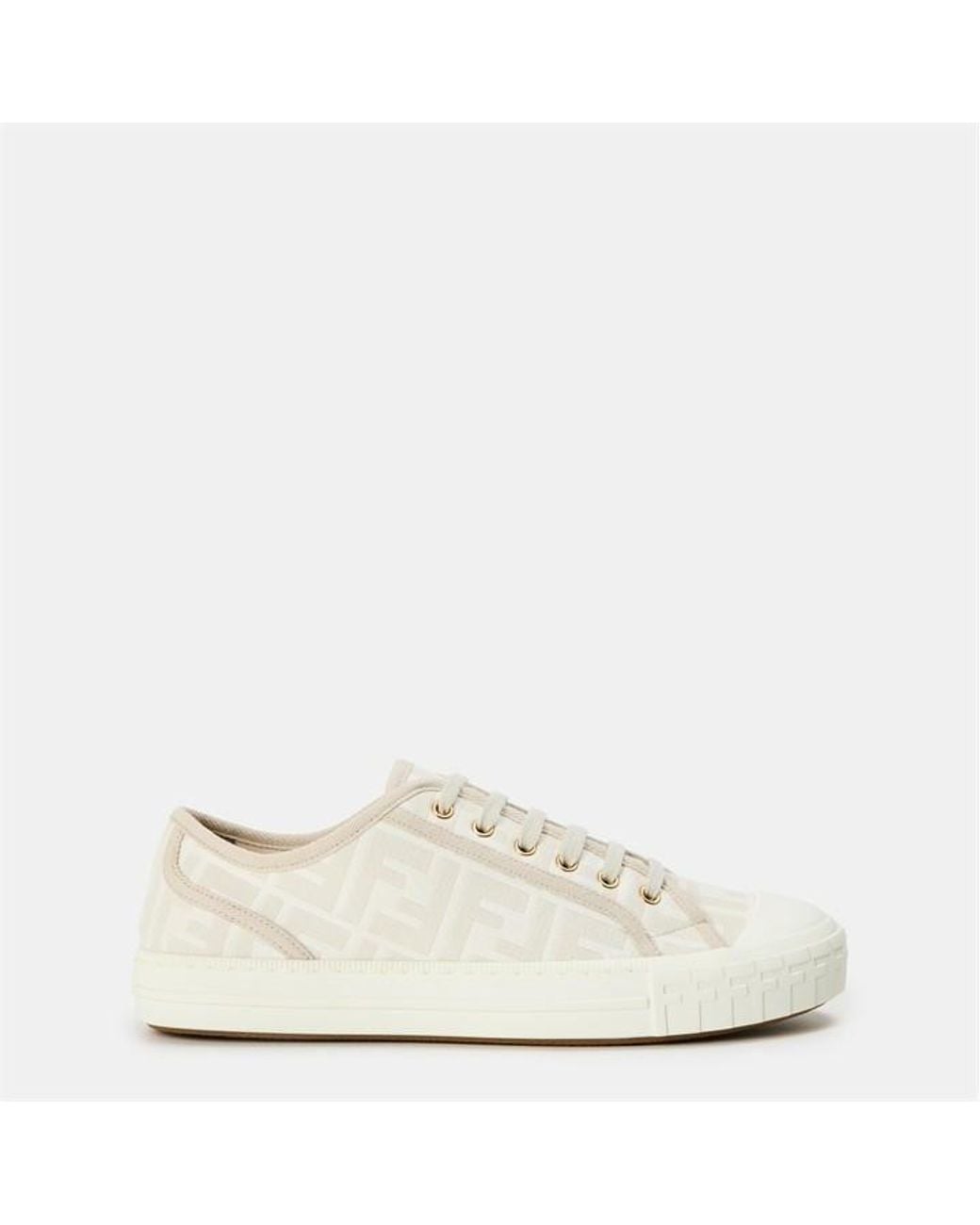 Fendi White Domino Low Top Sneakers