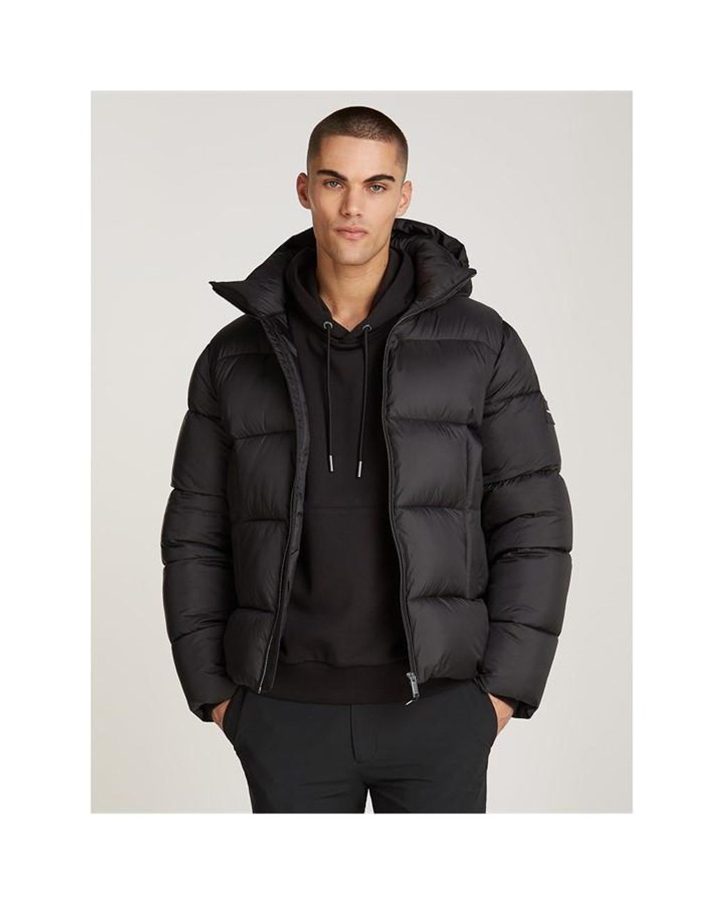 Calvin Klein Hooded Quilt Puffer Mw in Black for Men Lyst UK
