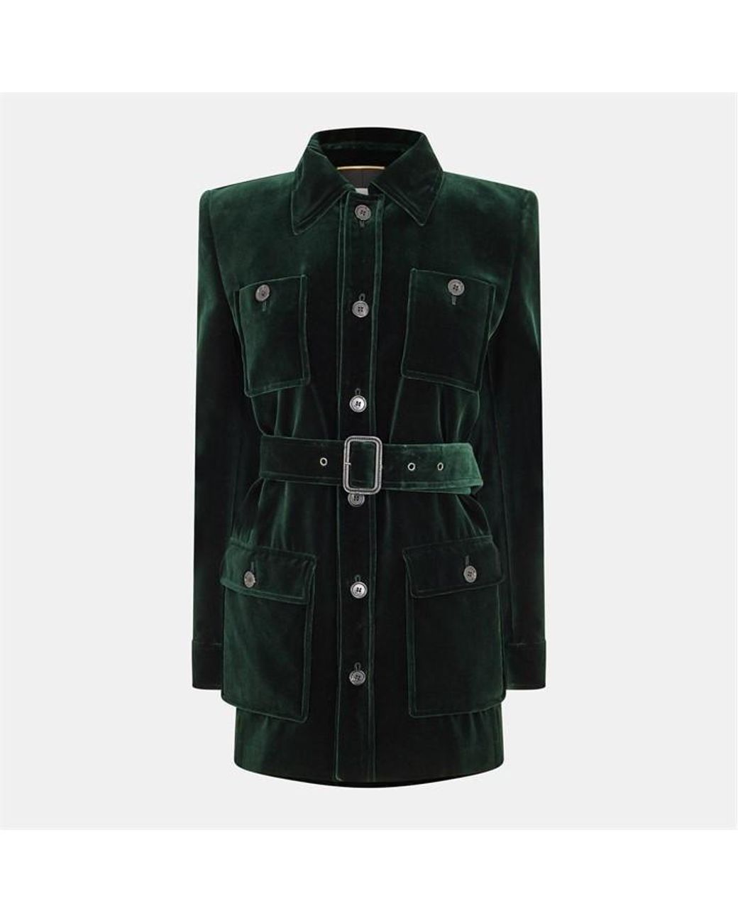 Saint Laurent Green Weather Resistant Tailored Fit Softshell Jacket