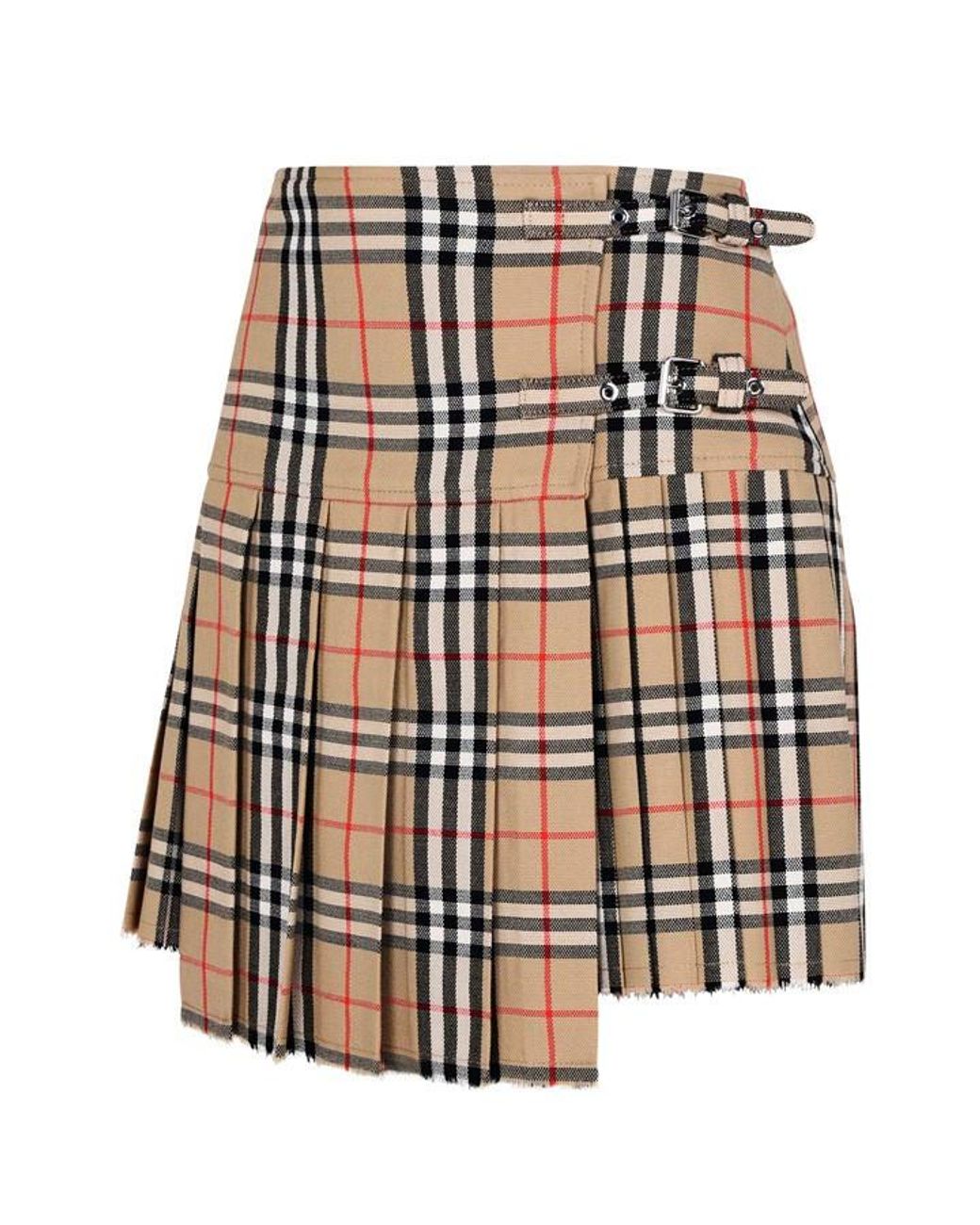 Burberry Natural Check Wool Zoe Mini Skirt