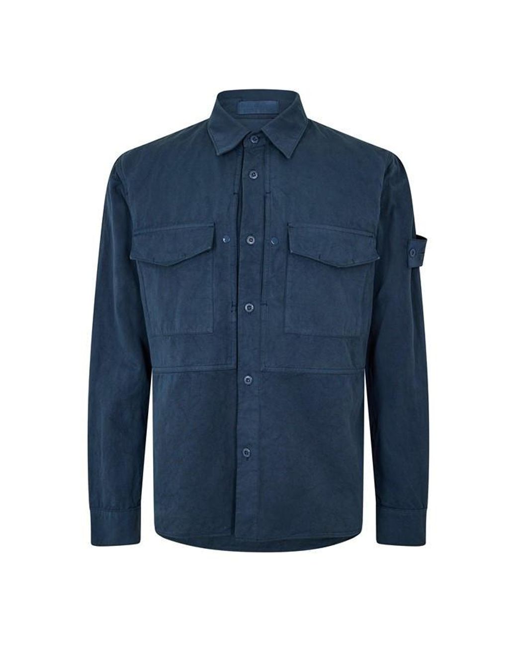 Stone Island Ghost Blue Ghost Canvas Overshirt for men