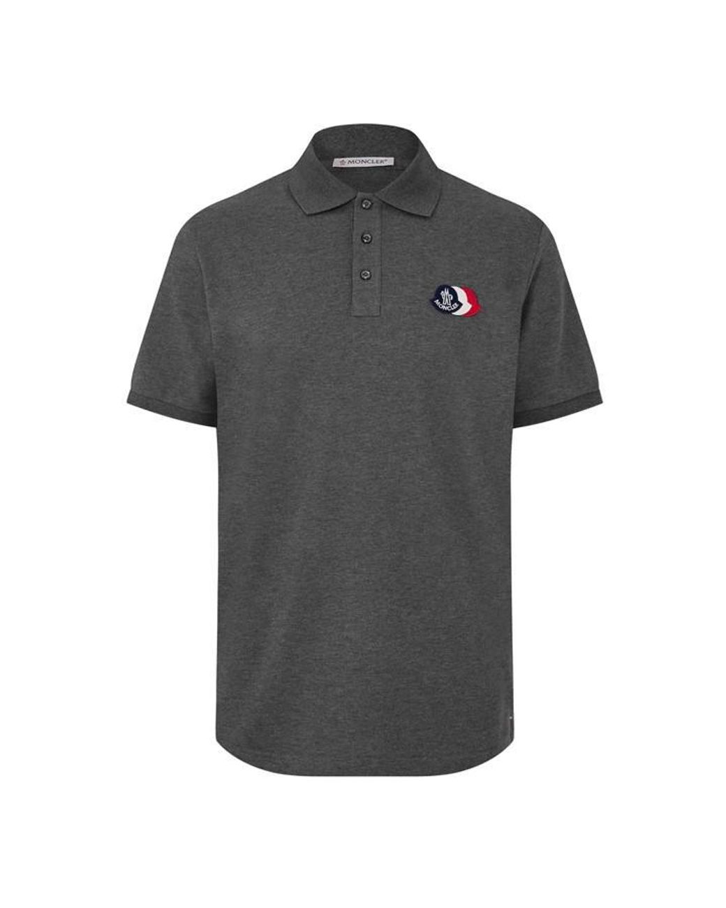 Moncler Gray Short Sleeve Polo Shirt for men