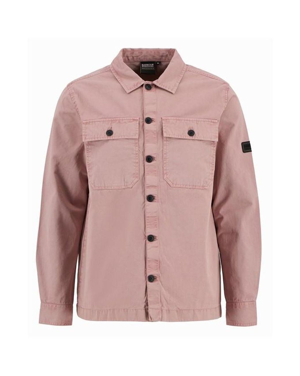 Barbour Pink Arlo Cotton Long Sleeve Overshirt for men