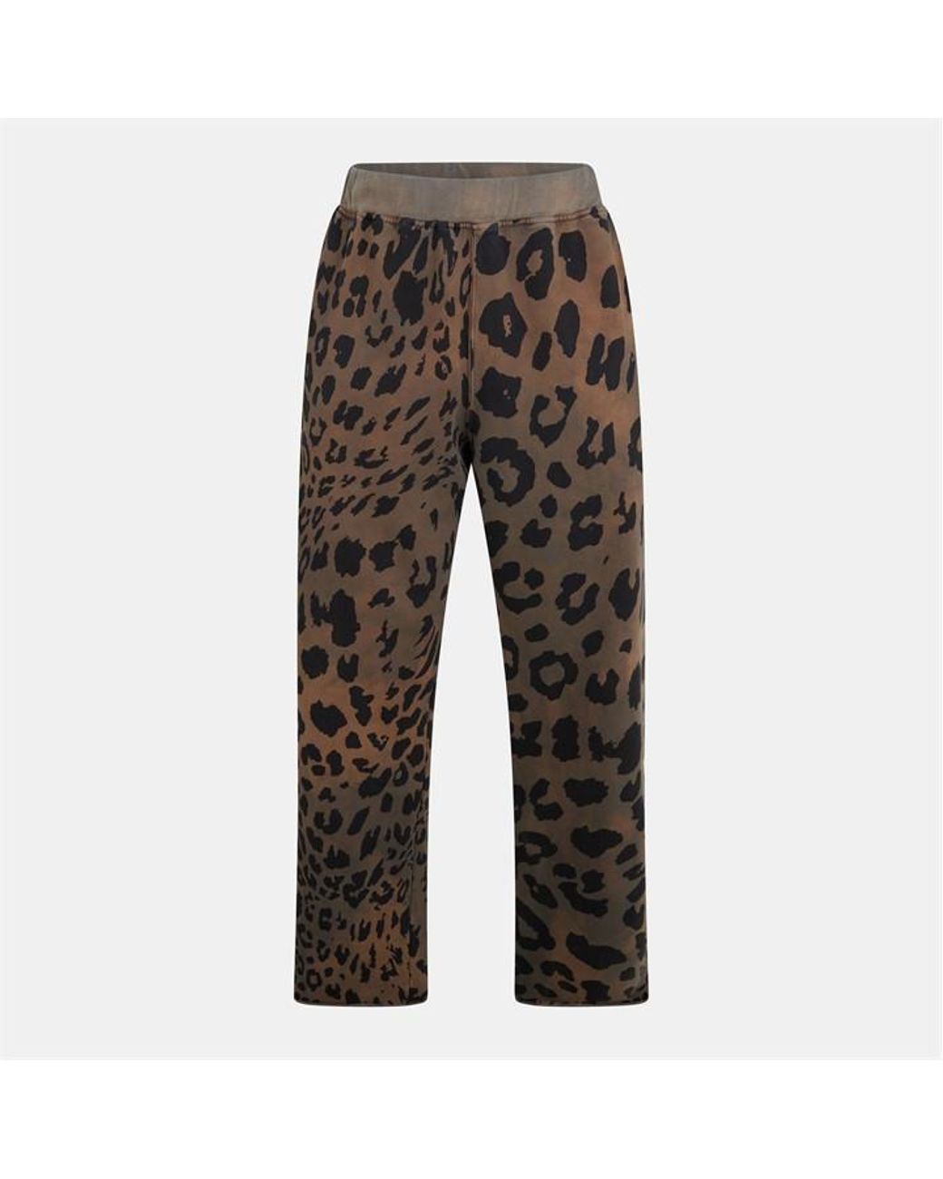 Aries Gray Leopard Closed Hem Fleece Joggers for men
