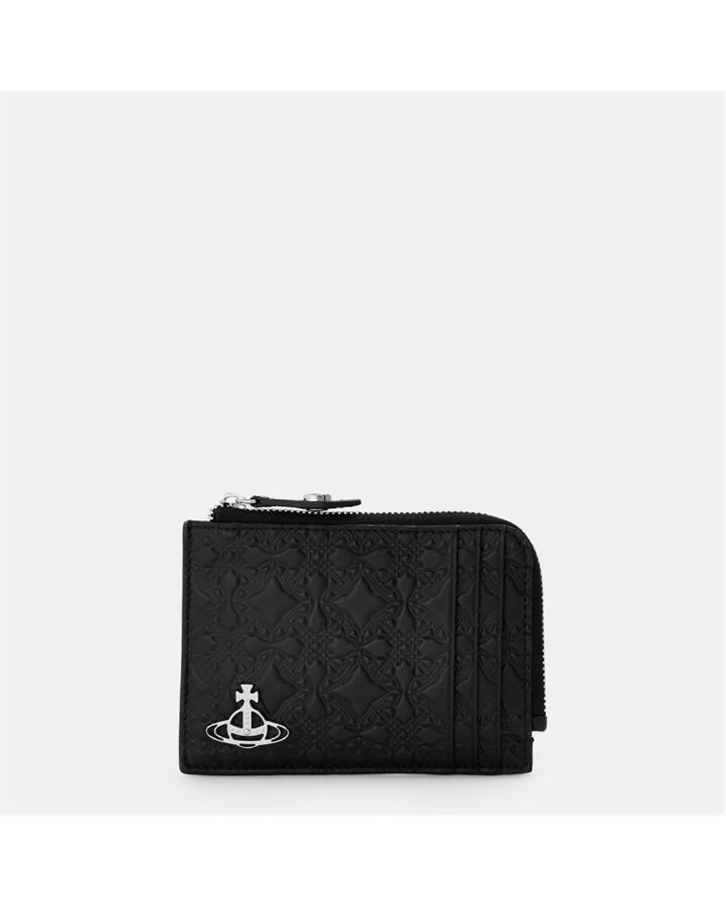 Vivienne Westwood Black Embossed Zipped Card Holder for men