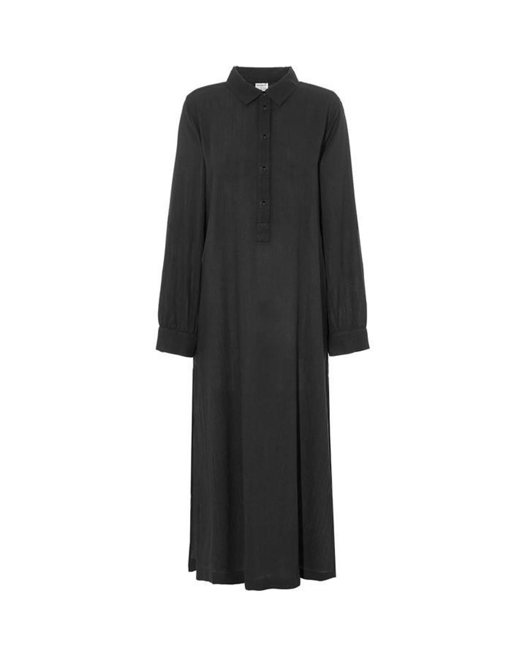 Nudea Black Maxi Shirt Organic Cotton Gauze