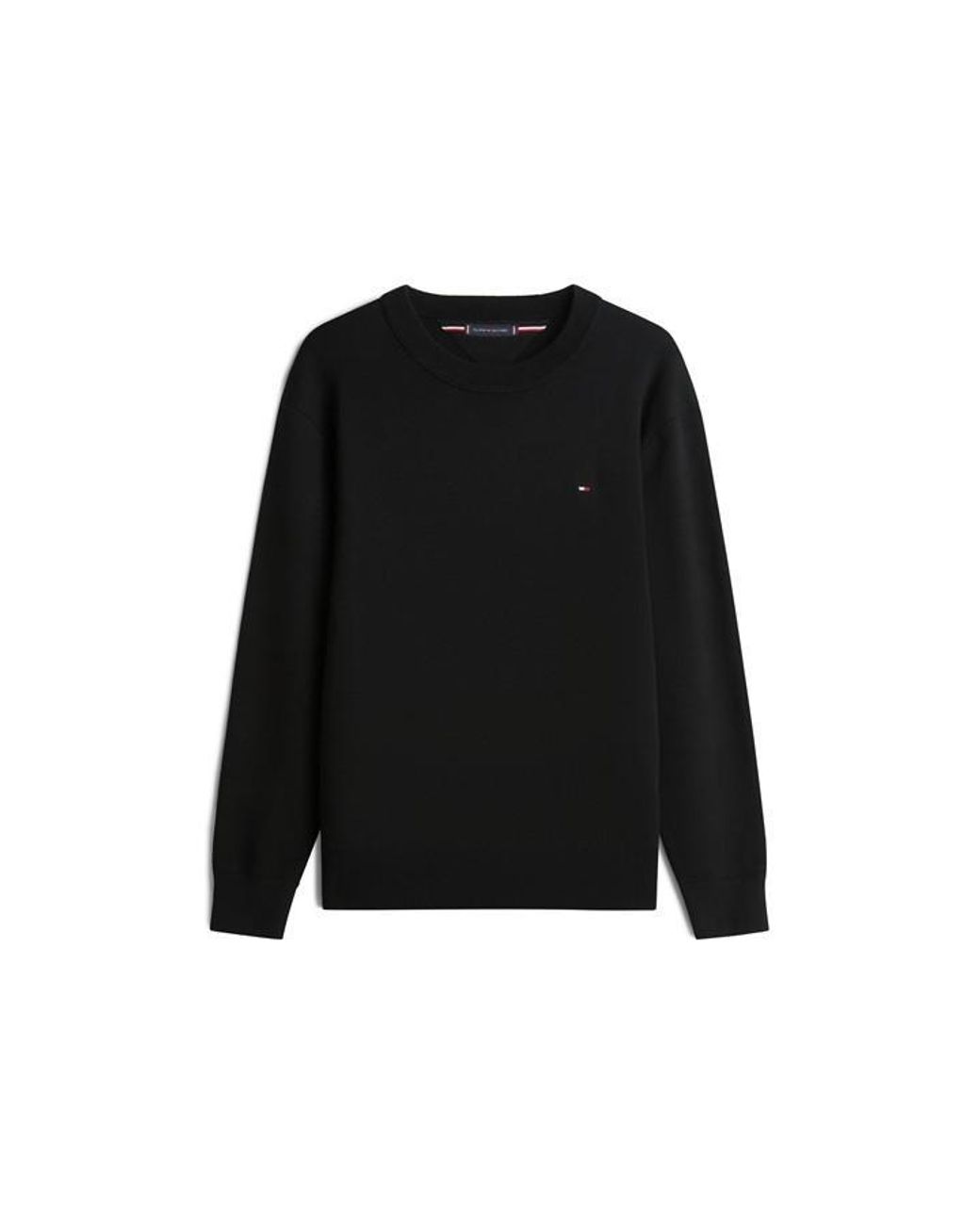 Tommy Hilfiger Black Milano Crew Neck Jumper for men