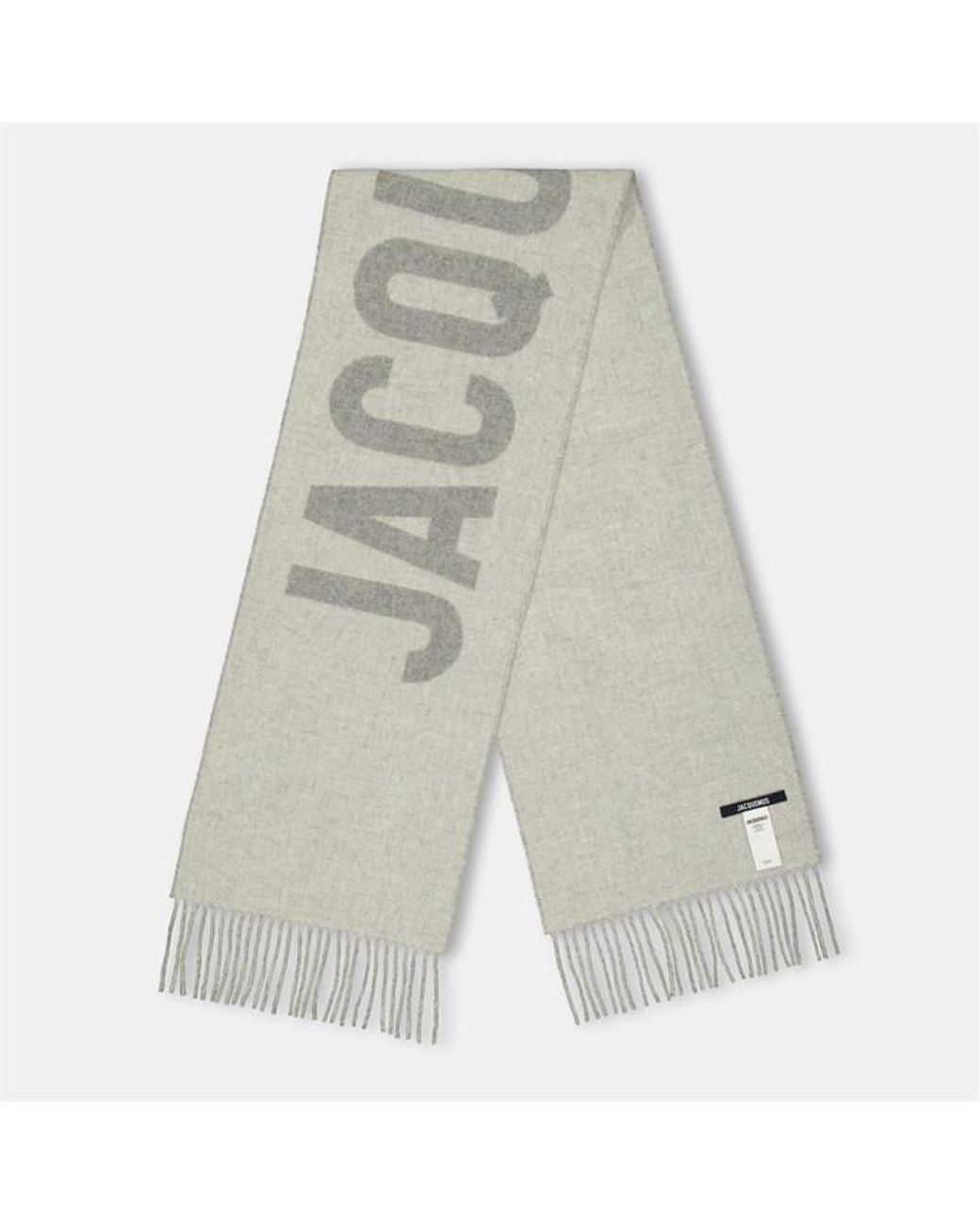 Jacquemus White Jacquard Wool L'Écharpe Scarf