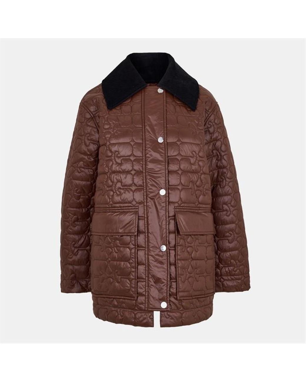 Ganni Brown Lightweight Quilted Jacket