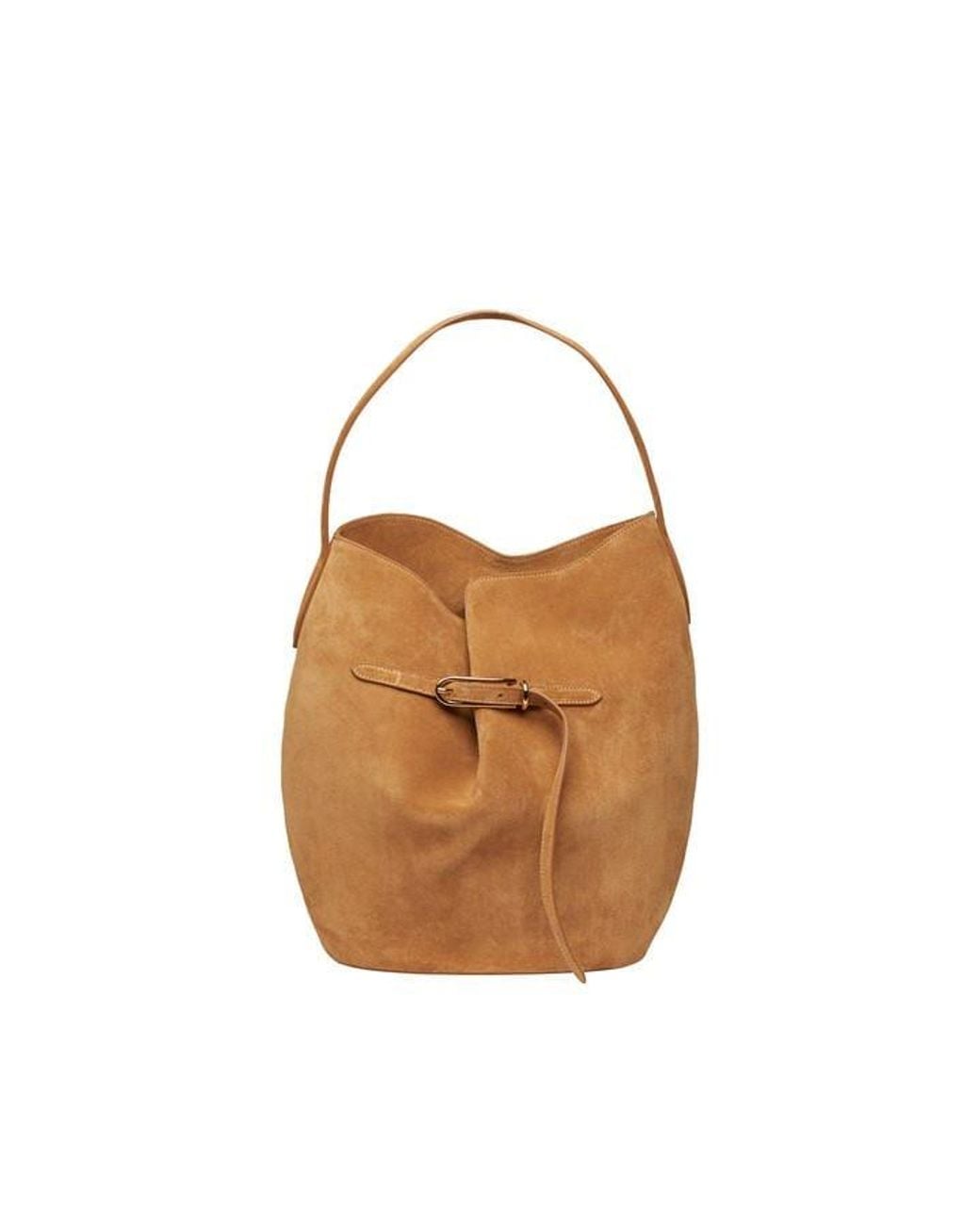 Liffner Brown Large Belted Bucket Bag