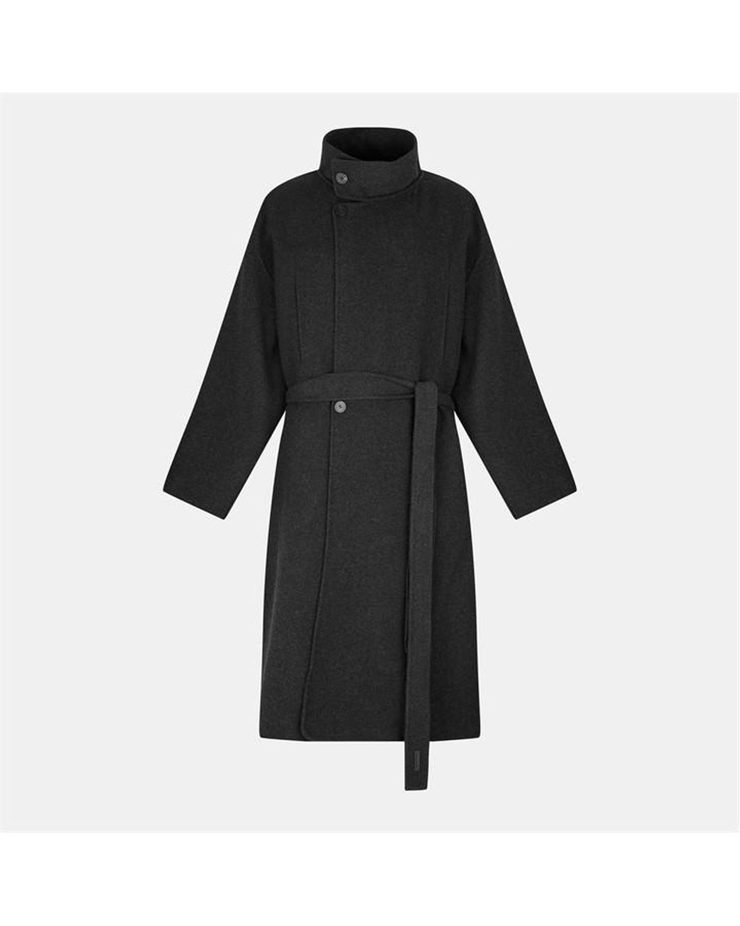 Fear Of God Black Structured Overcoat for men