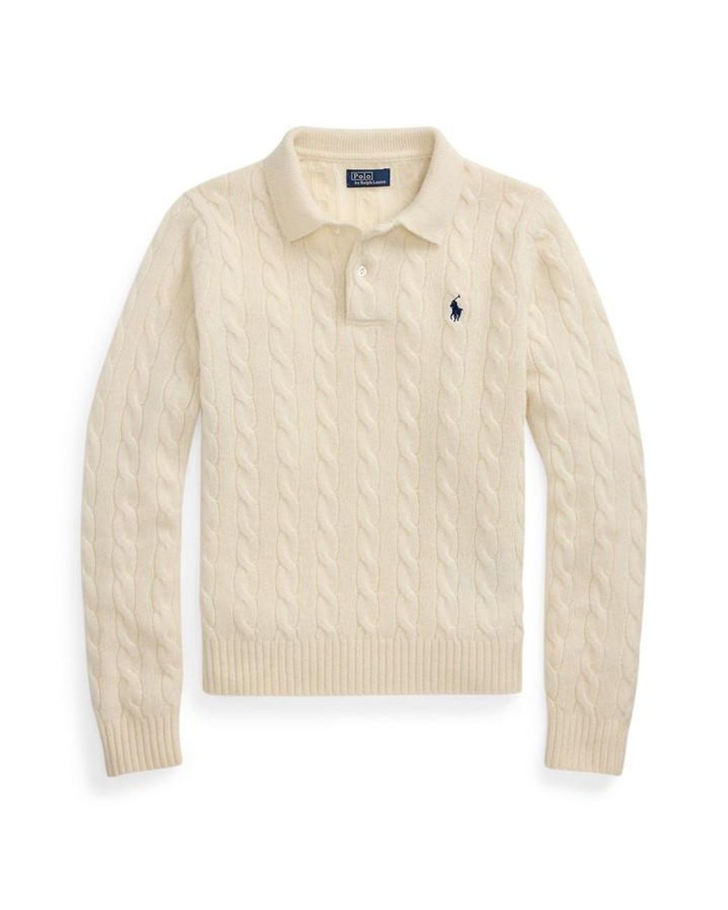 Polo Ralph Lauren Natural Cable Knitted Long Sleeve Crew Neck Jumper