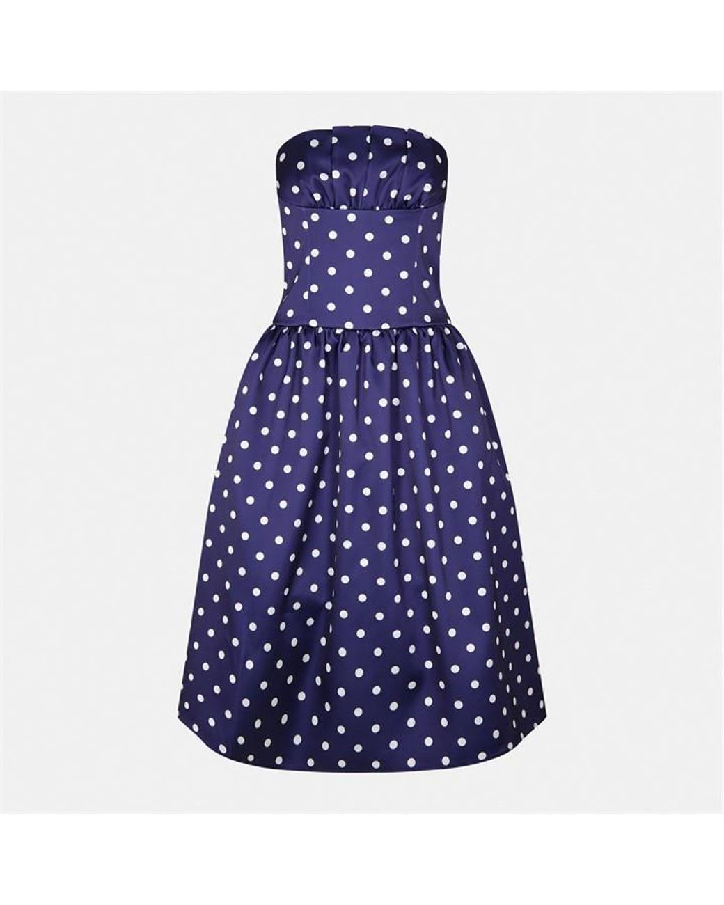 Self-Portrait Blue Polka Corset Midi Dress