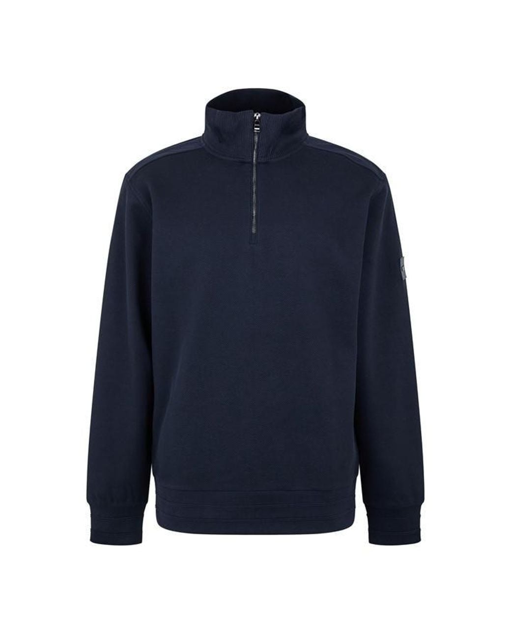 Boss Blue Sidney Cotton Long Sleeve 1/4 Zip Fleece for men