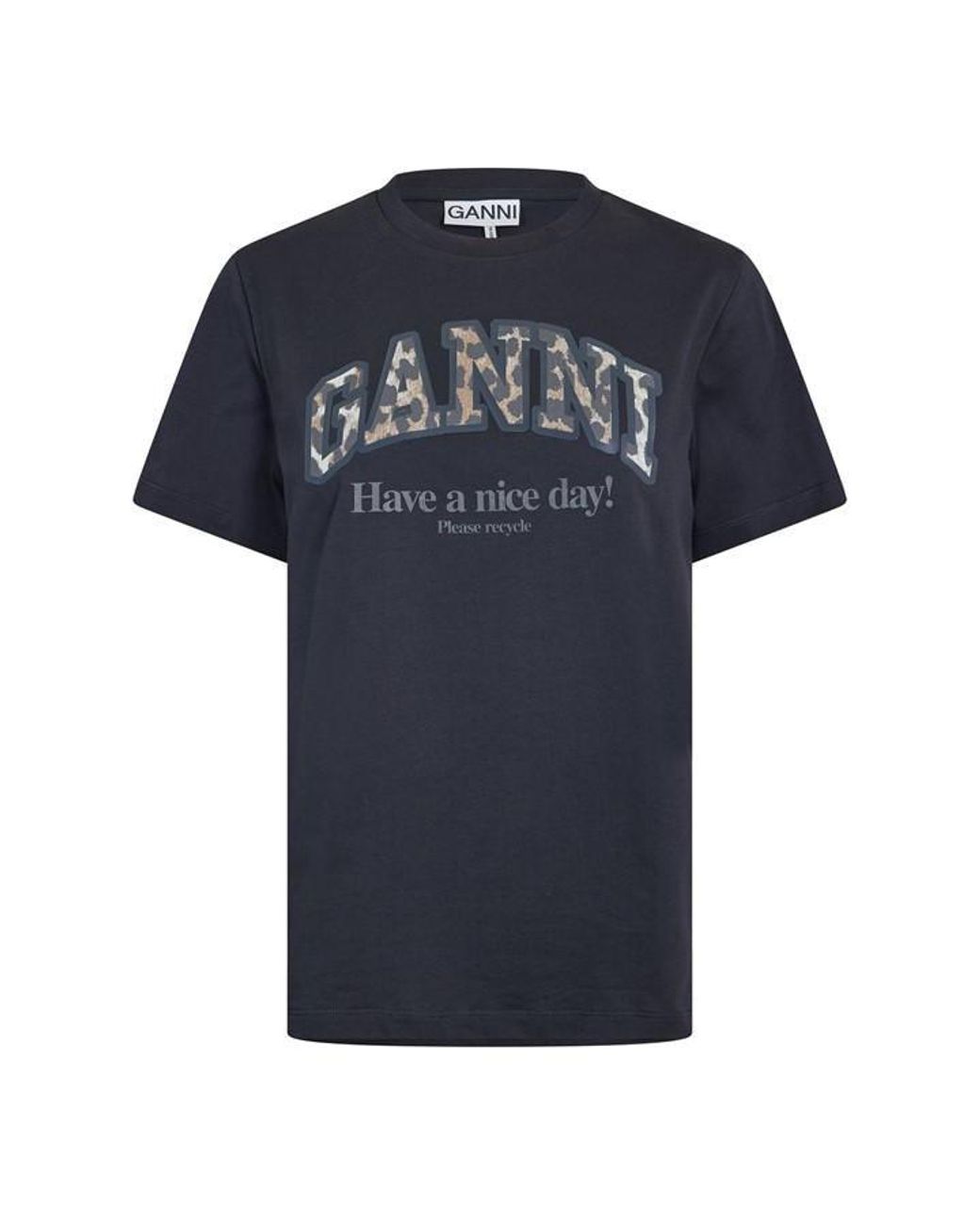 Ganni Blue Graphic Baby Tee