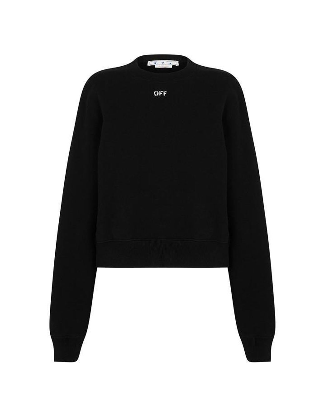Off-White c/o Virgil Abloh Black Stamp Cotton Long Sleeve Crew Sweatshirt