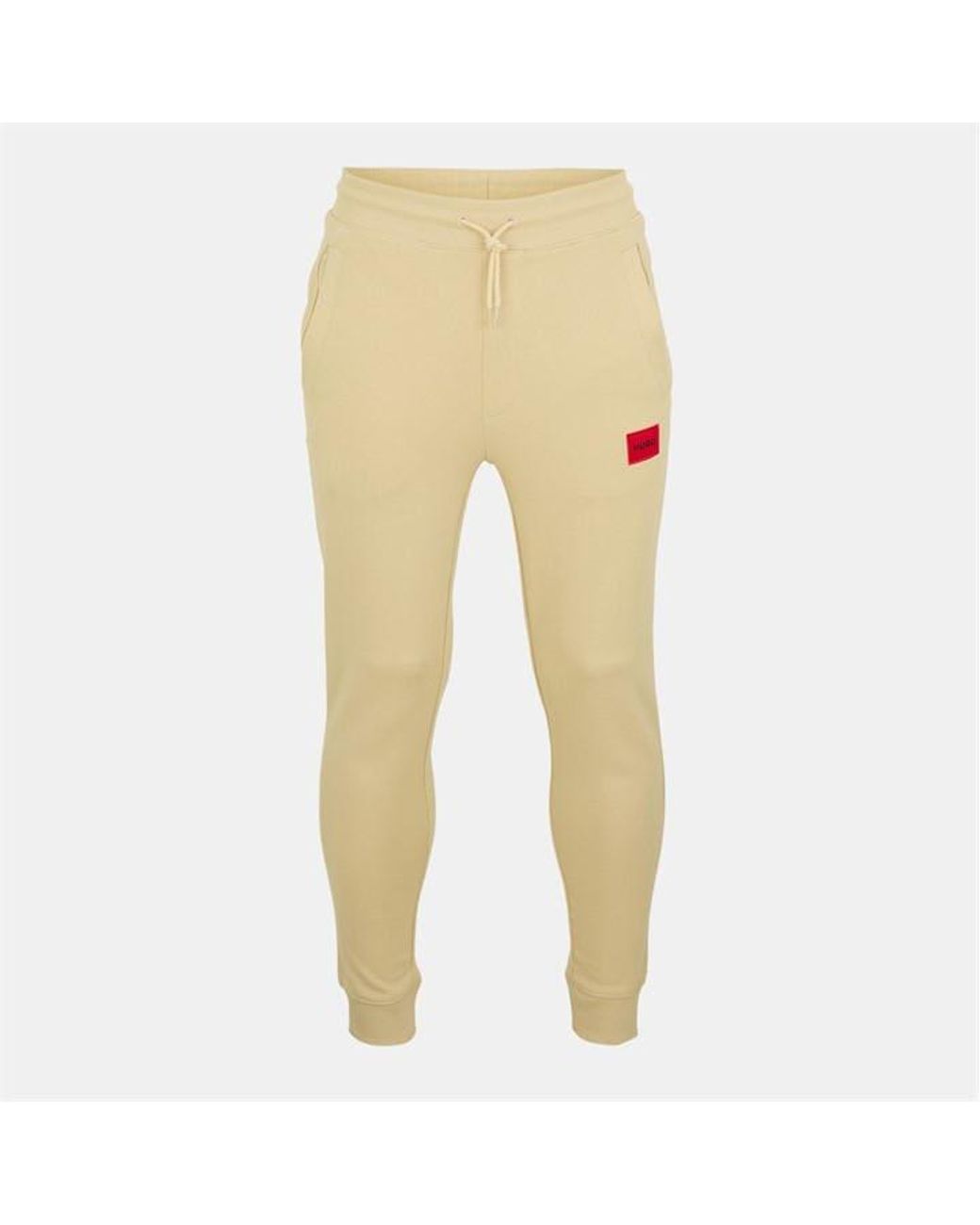 HUGO Yellow Closed Hem Fleece Joggers for men