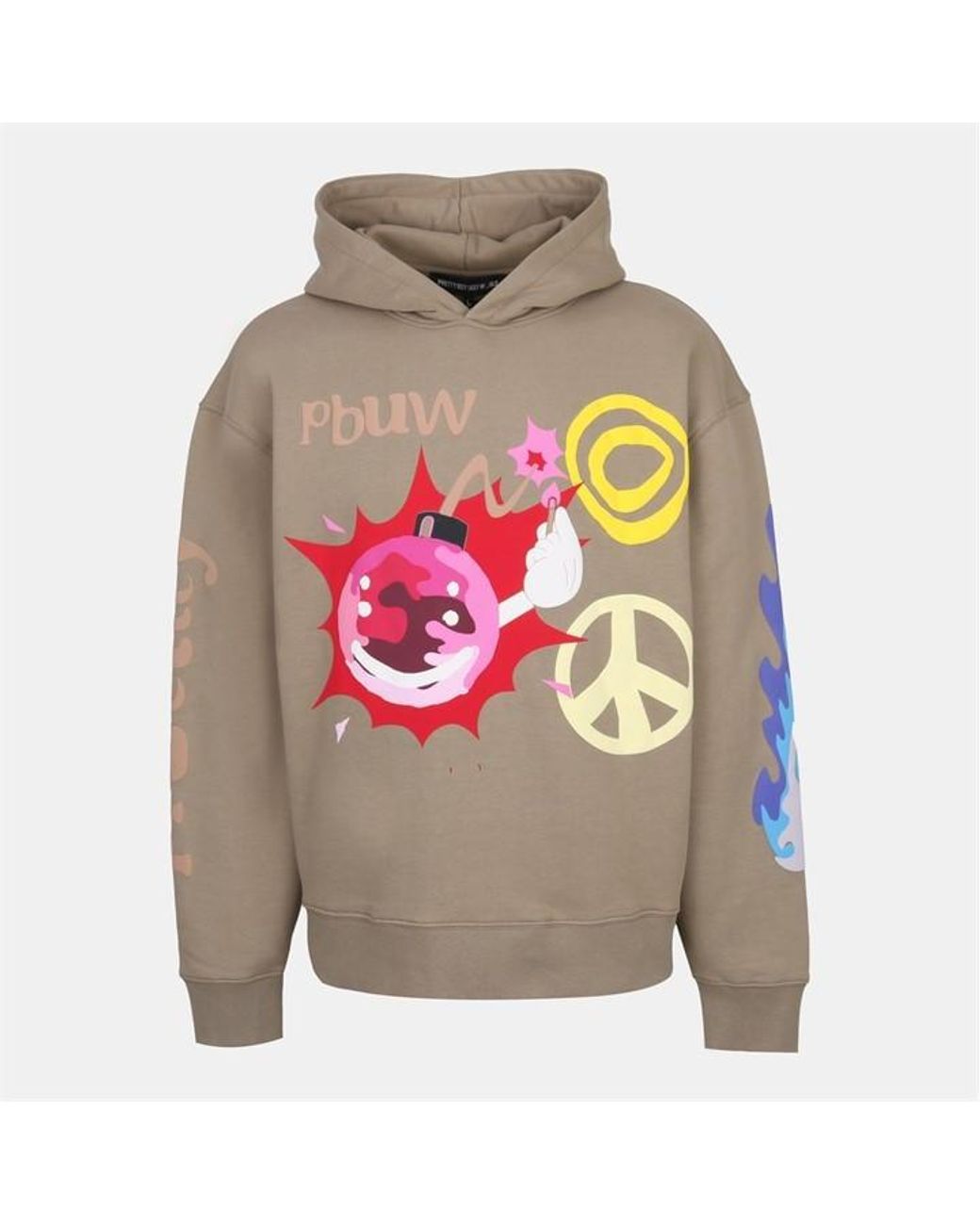 PRETTY BOY UGLY WORLD Gray Pbuw Peace Hoodie for men